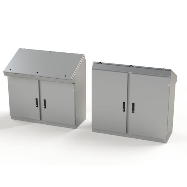 1/4 Turn Latch, 3 Point Latch with Keyed Handle Electrical Enclosures, 46-1/4 in H, 18-1/2 in D